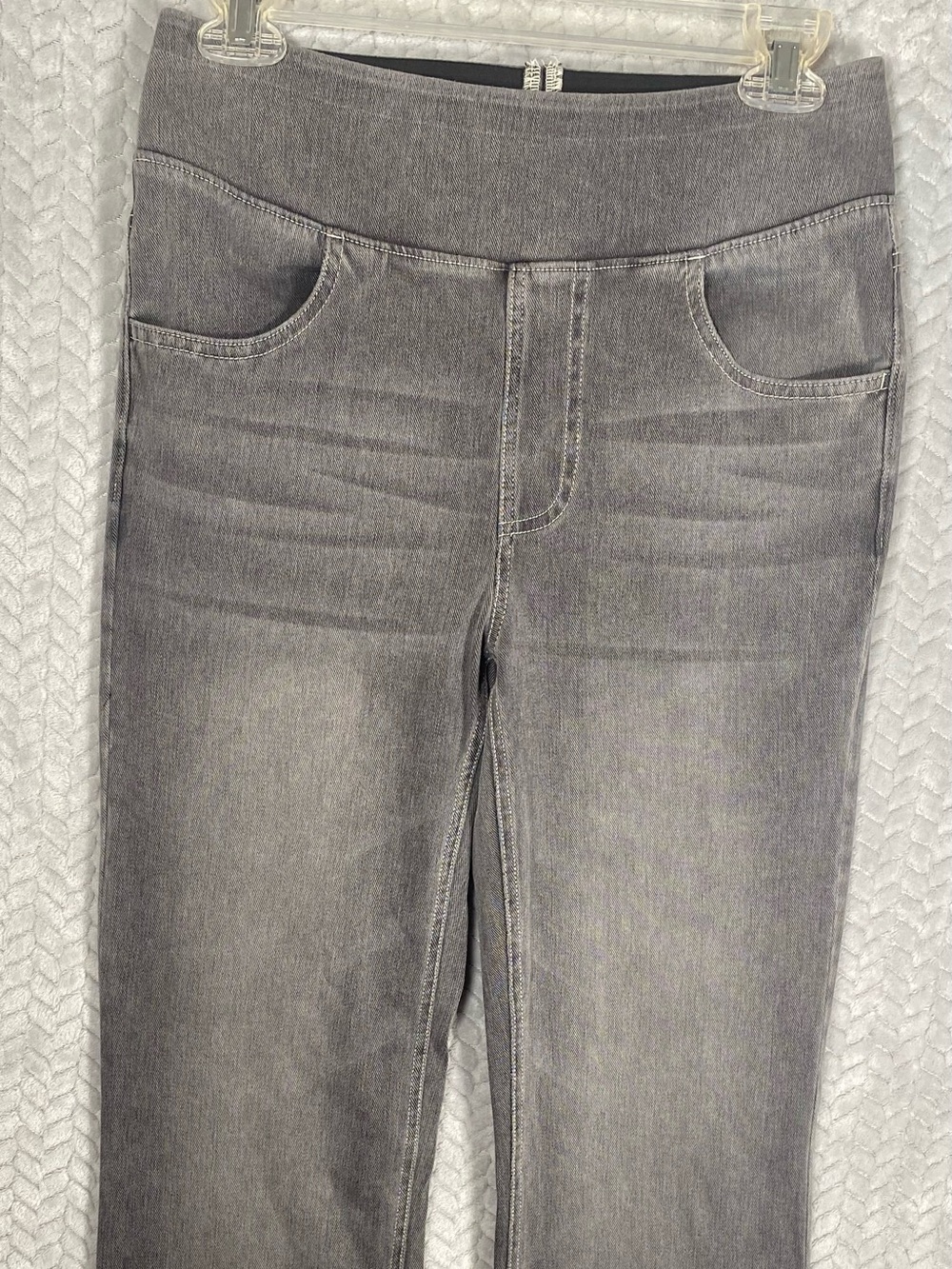 Halara Flex Pull On Denim Look Jeans Gray M Medium Regular Tummy Control Legging